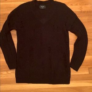 Active USA Distressed V-Neck Sweater
